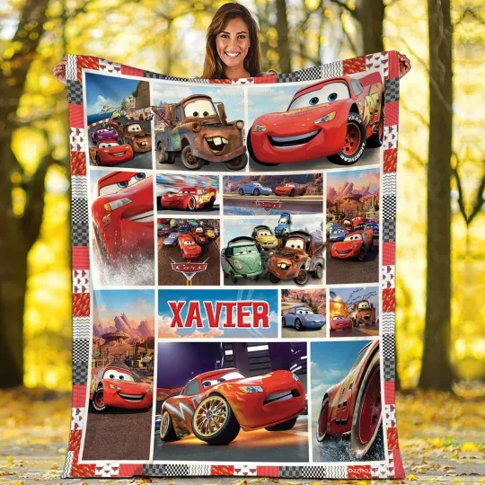 Discover Personalized Cars Lightning McQueen Blanket | Lightning McQueen Fleece Blanket