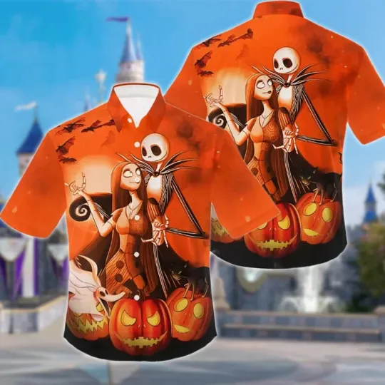 Discover Pumpkins Jack Skellington And Sally 3D HAWAII SHIRT Mother Day Gift Best Price