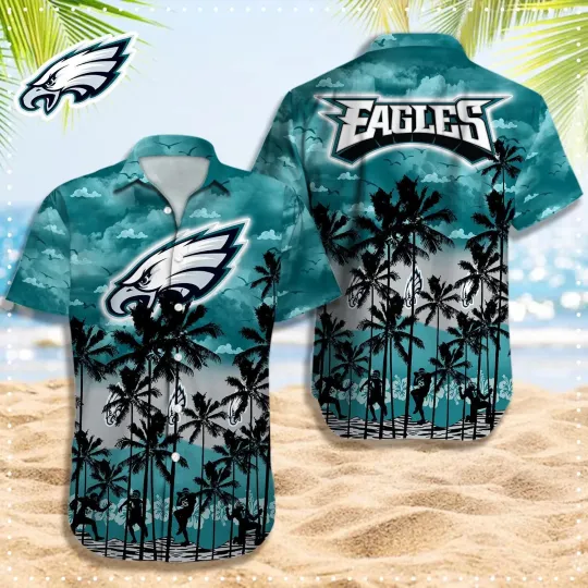 Discover Philadelphia Football Team Eagless Hawaiian Button Down Shirt Unisex Adults