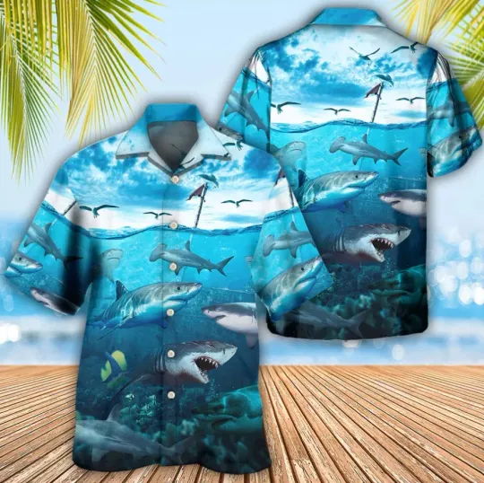 Discover Shark Undersea Darkness Art 3D Hawaii Shirt US SIZE ALL OVER PRINT BEST PRICE