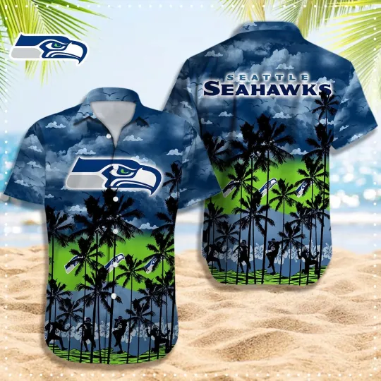 Discover Seattle Football Team Seahawkss Hawaiian Button Down Shirt Unisex Adults S-5XL