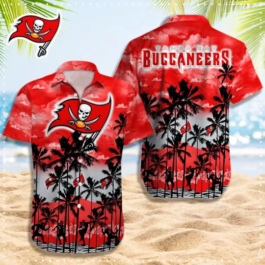 Discover Tampa Bay Football Team Buccaneerss Hawaiian Button Down Shirt Unisex Adults