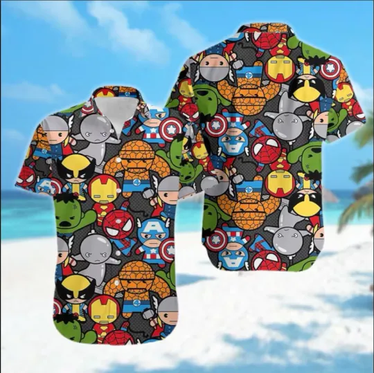 Discover Spiderman Chipi Characters 3D HAWAII SHIRT Halloween Gift Best Price Us Size