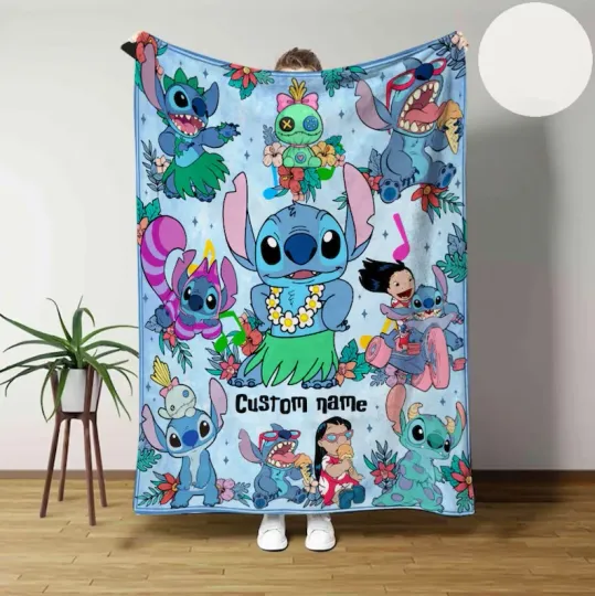 Discover Personalized Disney Lilo & Stitch Ohana Means Family Fleece Blanket