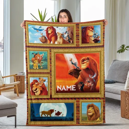 Discover Personalized Lion King Blanket, Lion King Birthday Gift Lion King Fleece Blanket