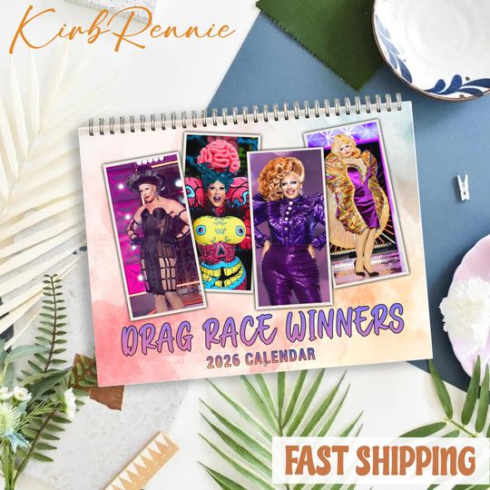 Discover Drag Race Winners 2026 Calendar, Drag Race Winners Monthly Wall Calendar, 2026 Drag Race Winners Size 8.5" x 11"