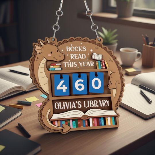 Discover Custom Name Books Read This Year Counter, Funny Animals Reading Tracker Sign, Personalized Book Lover Gift, Cute Books Read Tracker