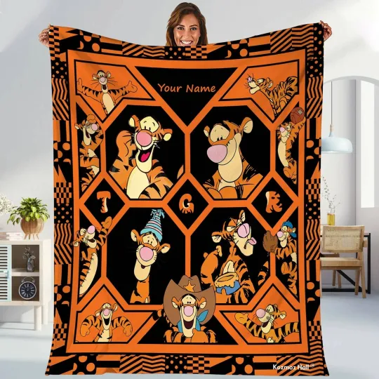 Discover Personalized Tigger Blanket Winnie The Pooh Tigger Fleece Blanket