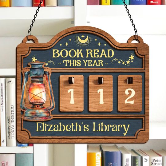 Discover Custom Books Read This Year Counter, Books Read Tracker, Mini Bookshelf, Book Lovers Gift, Bookshelf Decor, Book Ends, Gift for Readers