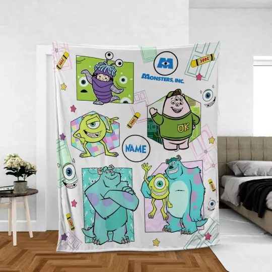 Discover Personalized Disney Monster Inc Monster Characters Fleece Blanket