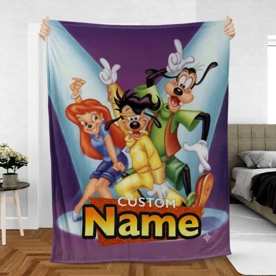 Discover Personalized Disney A Goofy Max Goof And Powerline Scene Fleece Blanket
