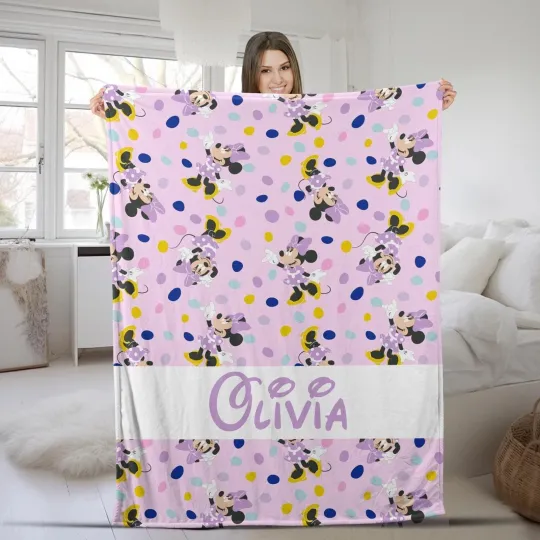Discover Personalized Funny Minnie Mouse, Mickey Mouse Disney Fleece Blanket