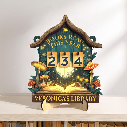 Discover Personalized Books Read This Year Counter,Books Read Tracker,Book Lover ,Library Bookshelf Decor,Book End,Gift for Reader,Bookish,Book Club