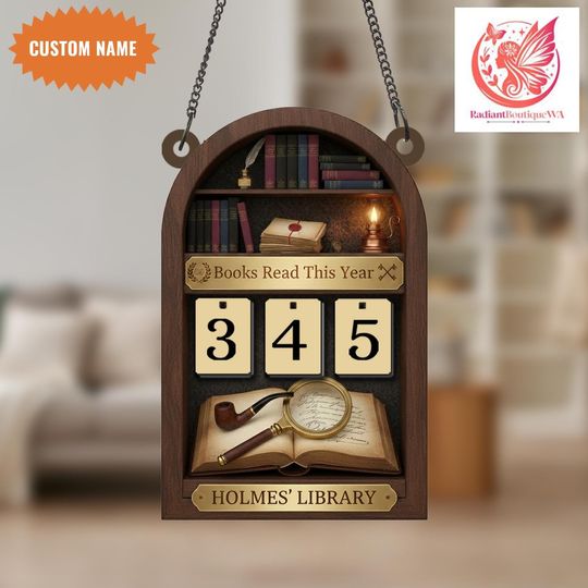 Discover Personalized Mysteries Book Tracker Sign, Book Lover Gift, Books Read This Year Counter, Custom Detective Books Read Sign, Sleuth Room Decor