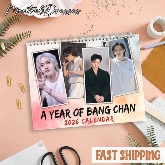 Discover Bang Chan Stray Kids 2026 Wall Calendar, 12 Month Calendar Member Birthdays, Kpop Fan Gift, Kpop Merch, SKZ Calendar, STAY Gift