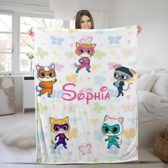 Discover Personalization Superkitties Fleece Blanket, Superkitties Fleece Blanket