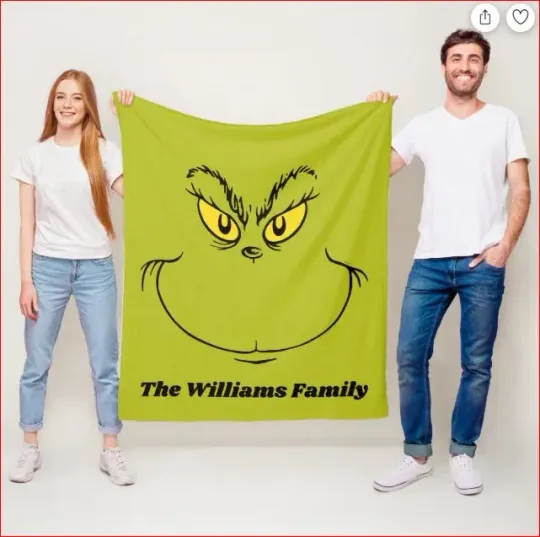 Discover Personalized How funny character Stole Christmas Face Fleece Blanket