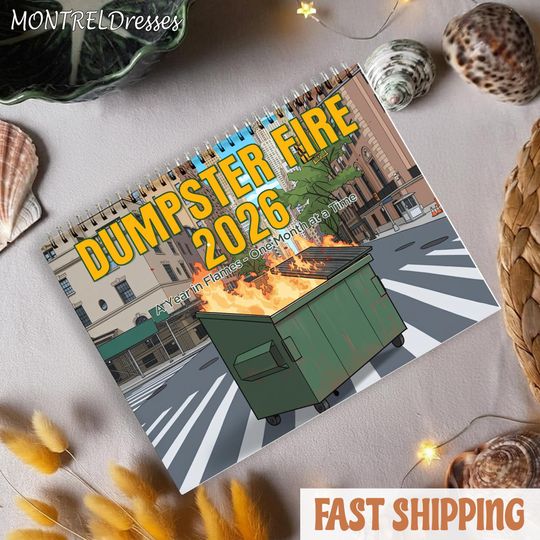Discover Dumpster Fire Cartoon Calendar, Dumpster Fire Cartoon Wall Calendar, Funny Movie Calendar 2026