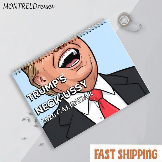 Discover Trump's Neckussy Art Calendar 2026 | Political Calendar | FDT | Funny GAG Political Gift | Christmas Gift | White Elephant