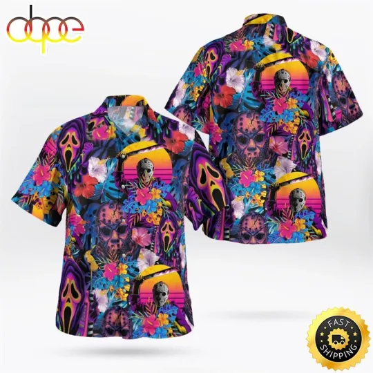 Discover Horror Movie Retro Hawaiian Shirt for Men and Women