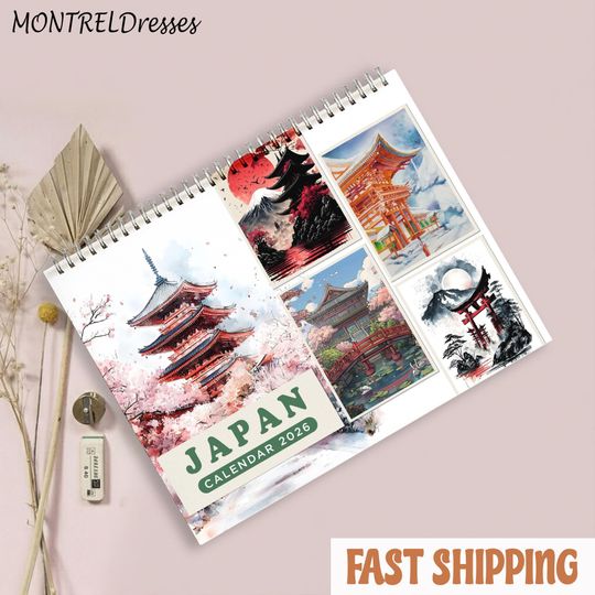 Discover Japan Travel Calendar, Japan Calendar, Watercolor Calendar, Travel Calendar, Monthly Calendar, Travel Wall Calendar, Travel Gift, Wall Decor