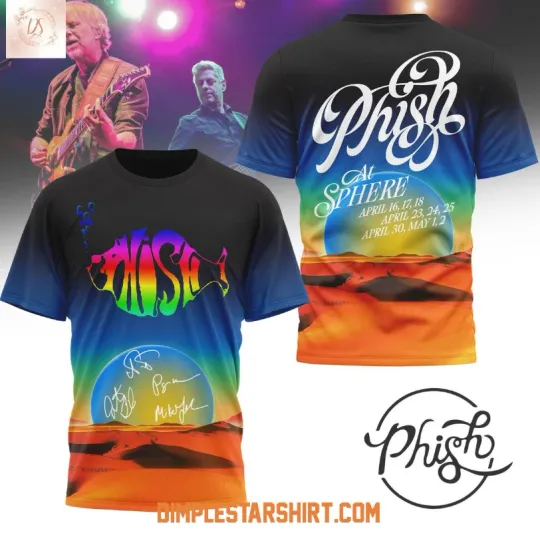 Discover Phish At Sphere Tour 2026 3D T-shirt Unisex All Size