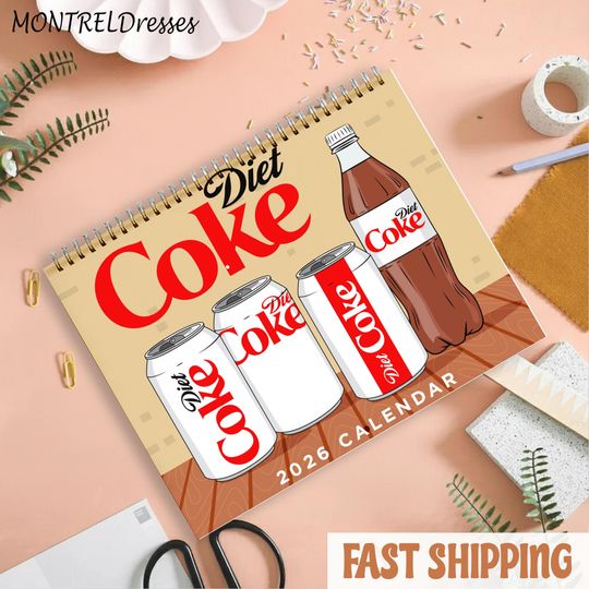 Discover Funny Diet Coke Calendar 2026, Diet Coke Lover Calendar, Soda Aesthetic Wall Calendar, Coke Lover Gift, Cute Soft Drink Calendar