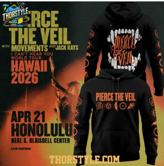 Discover Pierce The Veil Celebrating I Can't Hear You World Tour 2026 3D Hoodie