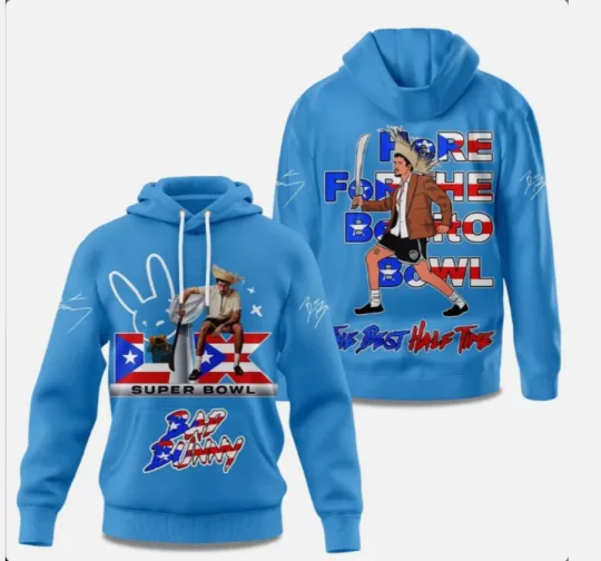 Discover Bunny Here For The Benito Bowl The Best Half Time 2025 Hoodie 3D