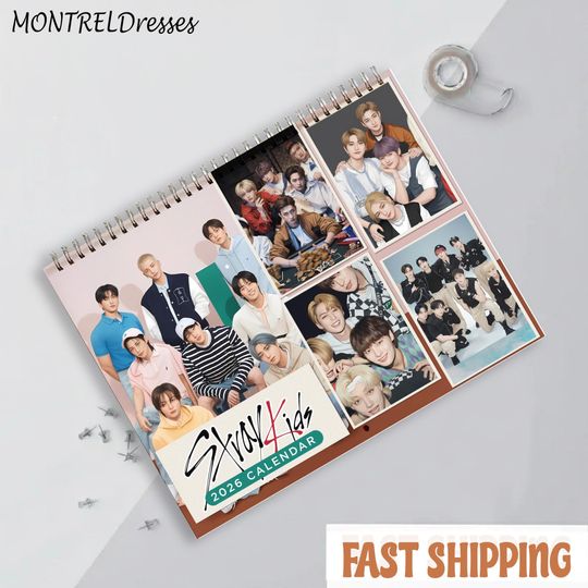 Discover Stray Kids 2026 Wall Calendar - 12 Month Calendar, Member Birthdays, Kpop Fan Gift, Kpop Merch, SKZ Calendar, STAY Gift