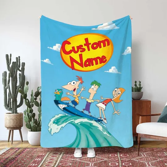 Fleece Blanket Funny Phineas And Ferb Happy 13