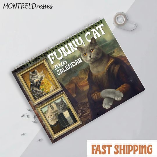 Discover Funny Cat Art Painting Calendar, Cats in Famous Paintings,  Gift for Animal and Art Lovers, Funky Cat Decor