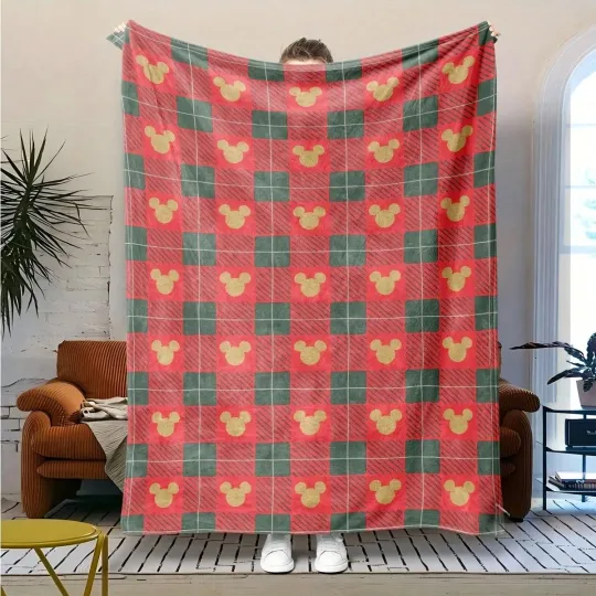 Discover Disney Mickey Christmas Fleece Blanket Cozy Home Decor