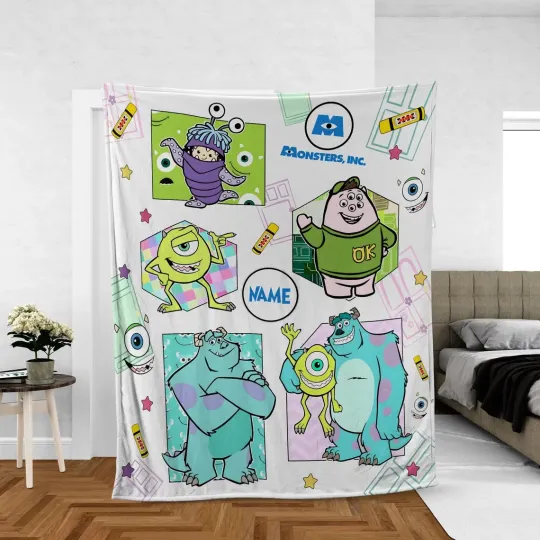 Discover Fleece Blanket Funny Christmas Monster Movie Happy 9