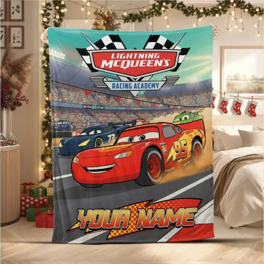 Discover Fleece Blanket Funny McQueen Racing Happy 5