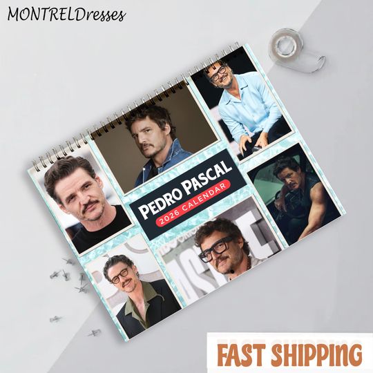 Pedro Pascal 2026 Calendar, Actor Fan Gift, TV Show Calendar, Pop Culture Desk Planner