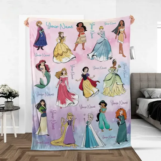 Discover Personalized Disney Princess Group Fleece Blanket