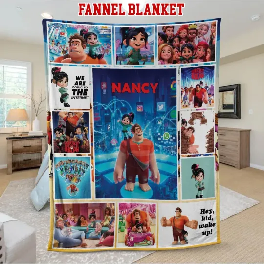Fleece Blanket Funny Wreck It Ralph Happy