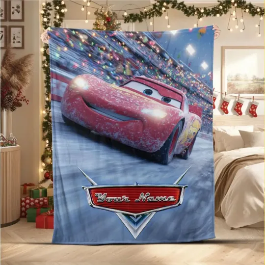 Discover Fleece Blanket Funny Cars McQueen Race Snow Happy 5