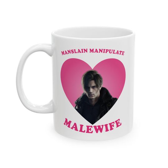 Discover Mansplain Manipulates Malewife Leon S. Kennedy Ceramic Mug, (11oz, 15oz), Leon S. Kennedy RE9 mug