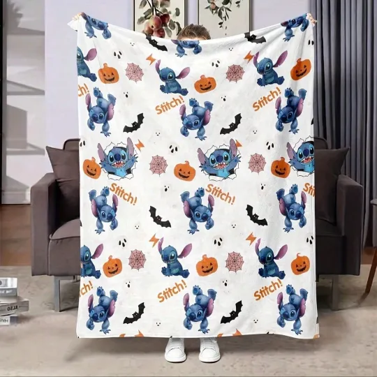 Discover Disney  Stitch Fleece Blanket Cozy Home Decor 2