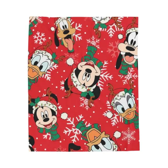 Discover Disney Mickey Minnie Christmas Fleece Blanket Cozy 3