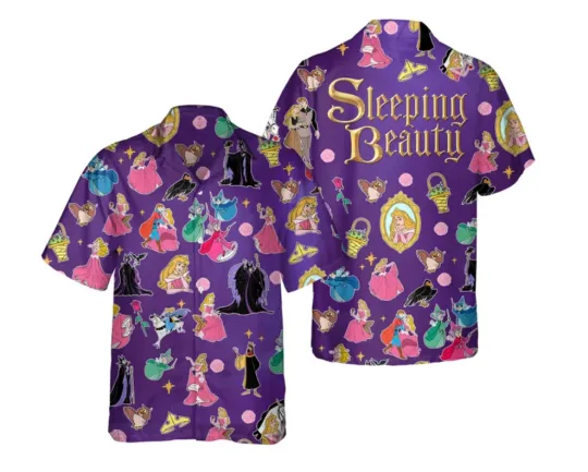 Discover Retro Sleeping Beauty Group Characters Hawaiian Shirt for Men and Women