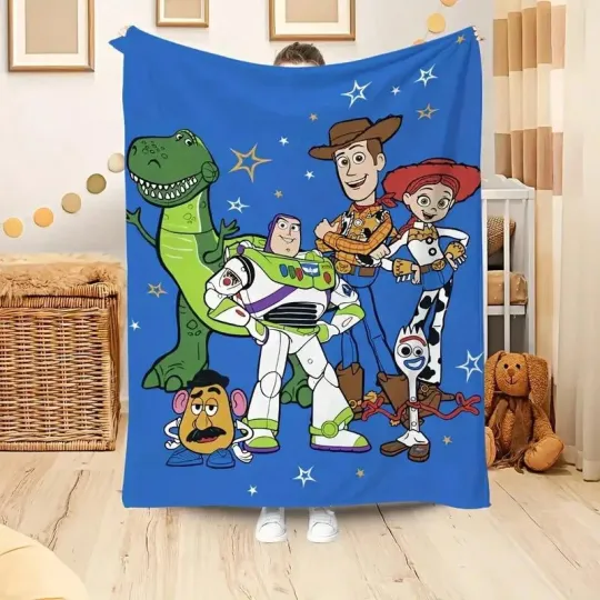 Discover DISNEY Funny Toy Story Super Fleece Blanket, Soft Cozy 2