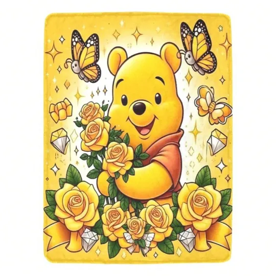 Discover DISNEY Funny Winnie The Pooh & Tigger Fleece Blanket, Soft Cozy 1