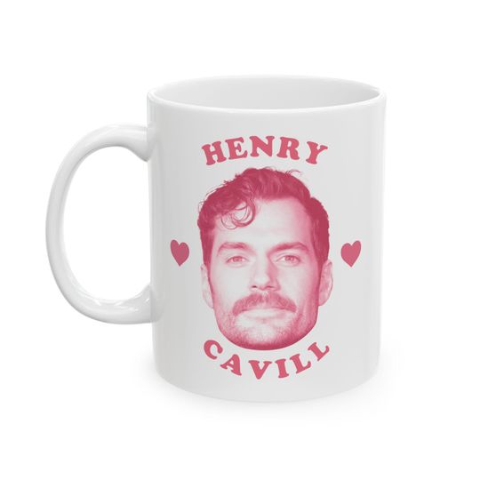 Discover Henry Cavill pink heart mug, Henry Cavill Mug
