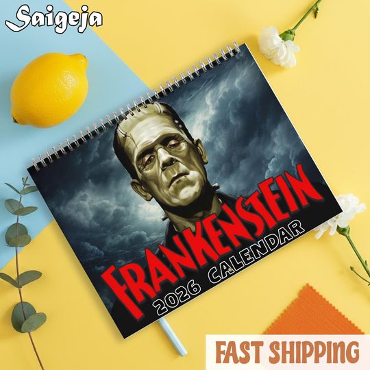 Discover Classic Monster 2026 Calendar - Gothic Horror Wall Decor - Vintage Scientist's Creation Art