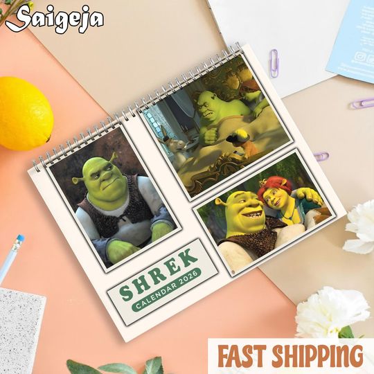 Discover Shrek Wall Calendar 2026, Shrek Calendar, New Year Room Decor, Gift for Kids