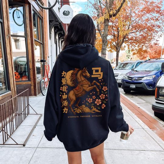 Discover Year Of The Horse Hoodie Chinese New Year Hoodie Horse Girl Hoodie Cowgirl Hoodie Lunar New Year 2026 New Year Gifts Chinese Zodiac Gift