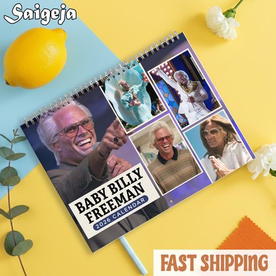 Baby Billy Wall Calendar 2026, Freeman Calendar, Funny TV Character Comedy Planner, Baby Billy Monthly Art Gift, Colorful Fan Collectible